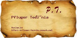 Pfluger Teónia névjegykártya